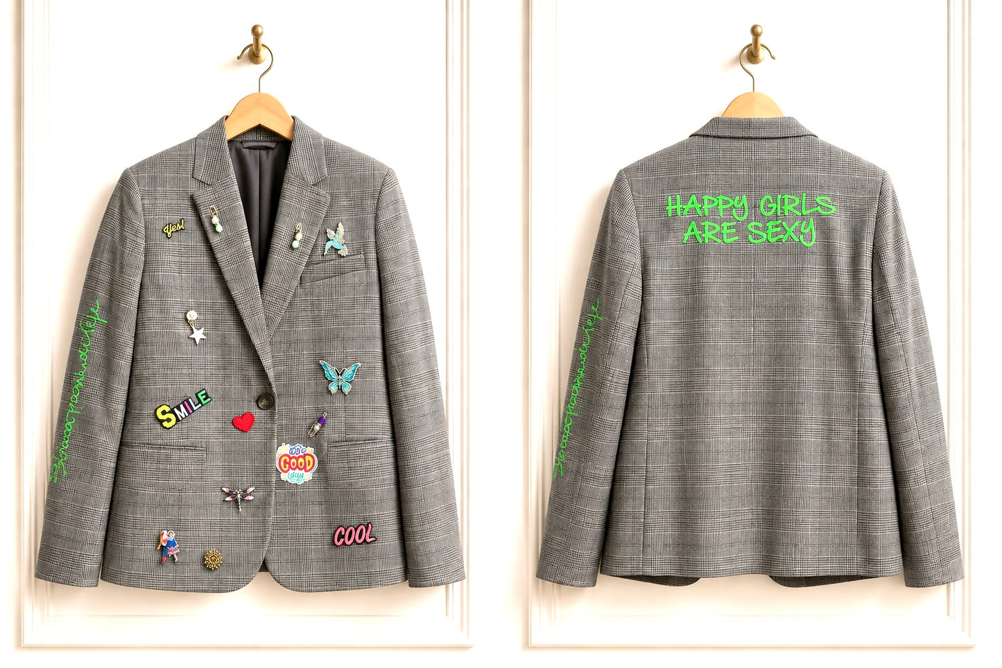 
                  
                    Jacket oversizes grey chequed Felicia
                  
                