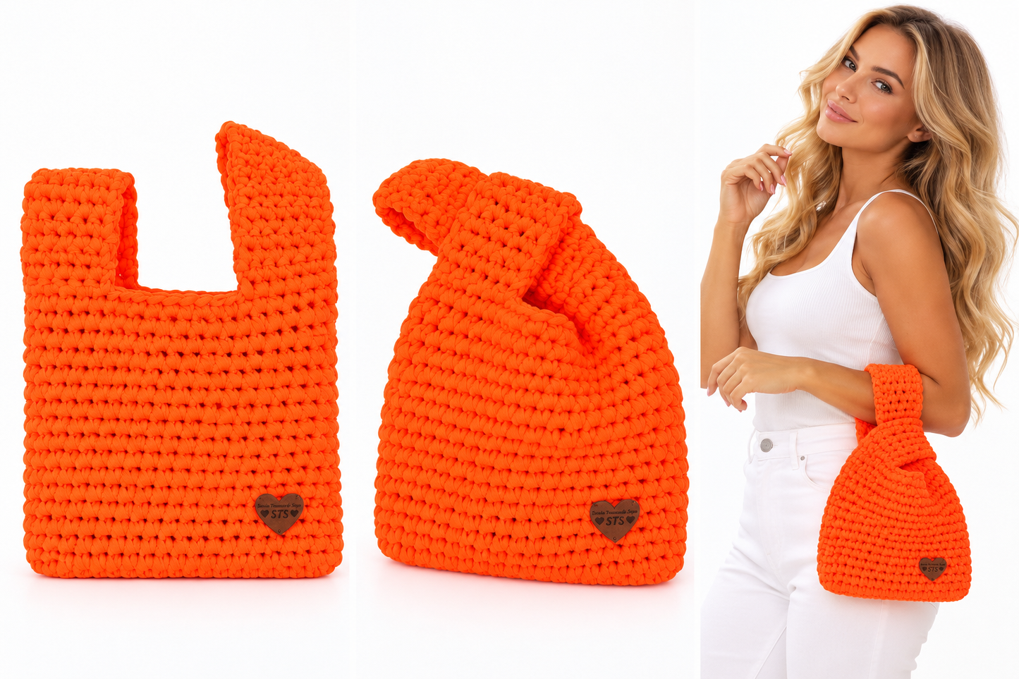 
                  
                    Baby Neon Orange Crochet Bag | Handmade Cotton Bag
                  
                