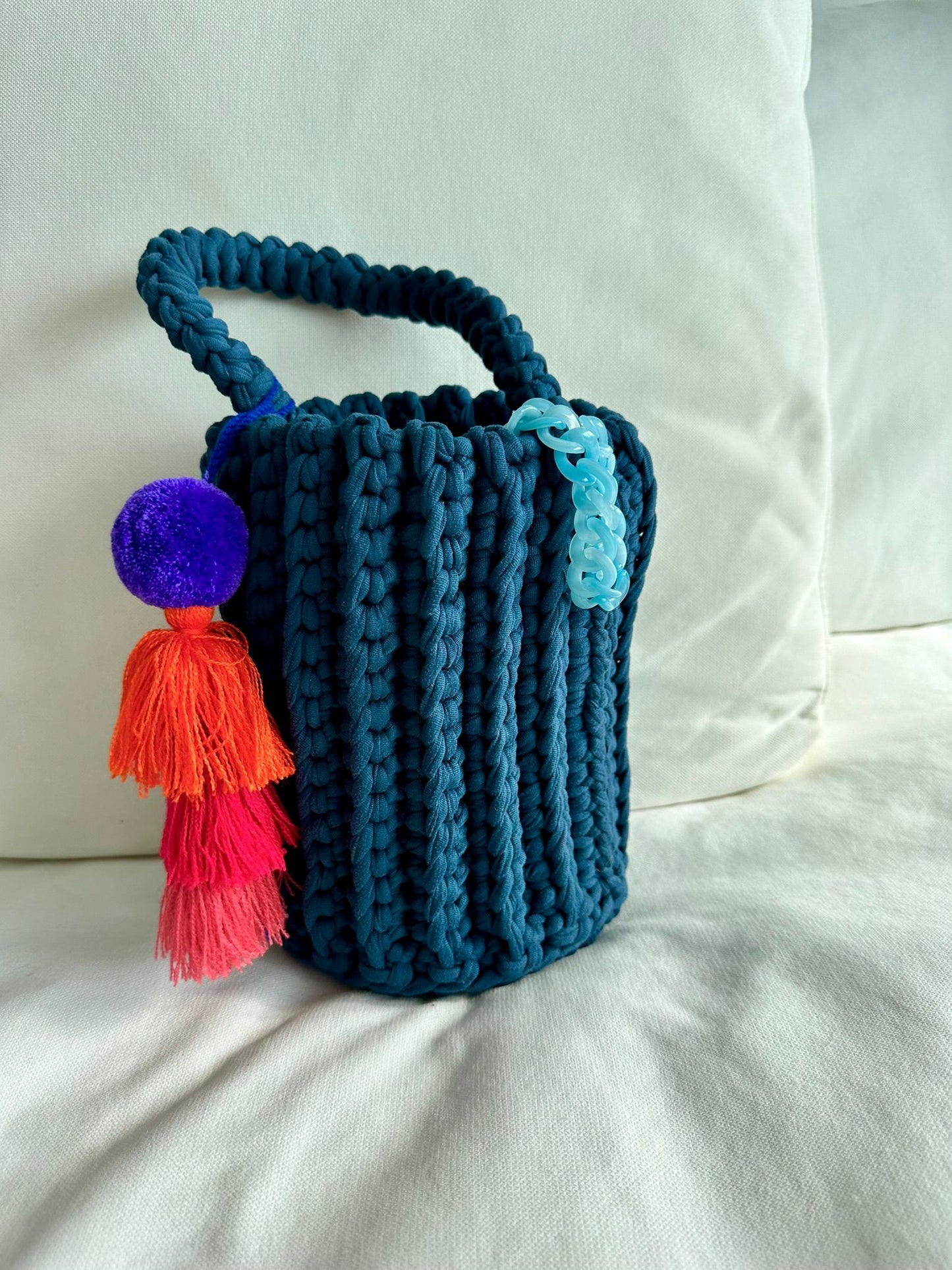 
                  
                    Roundy Mini Bucket Bag in Blue
                  
                