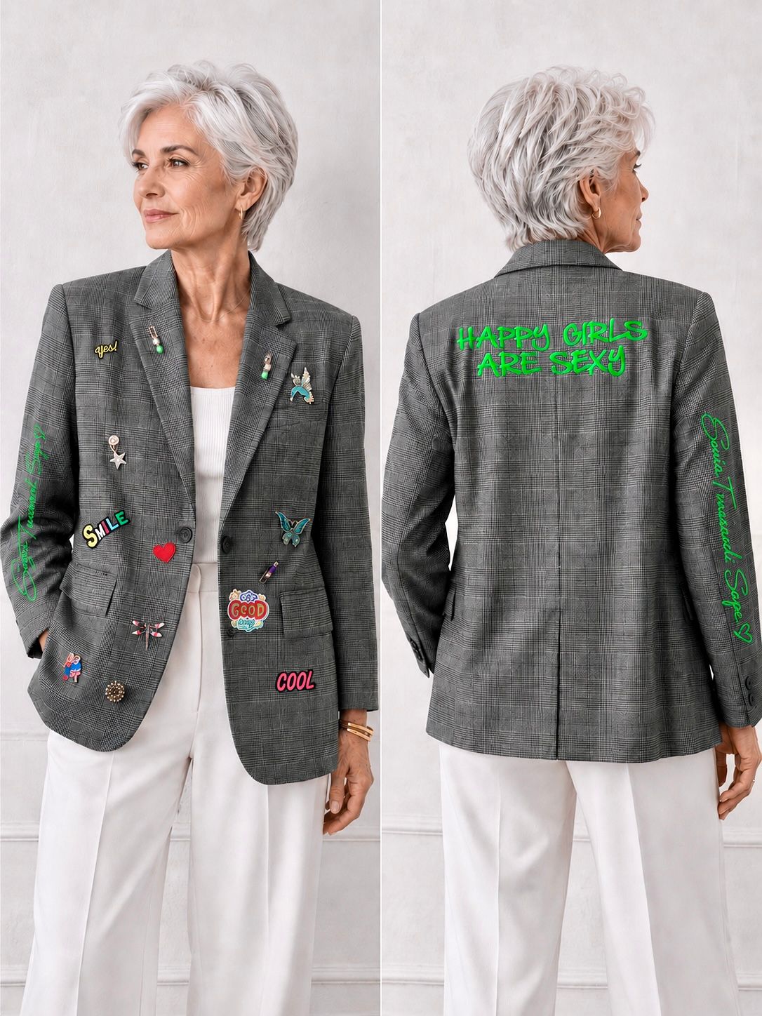 
                  
                    Jacket oversizes grey chequed Felicia
                  
                