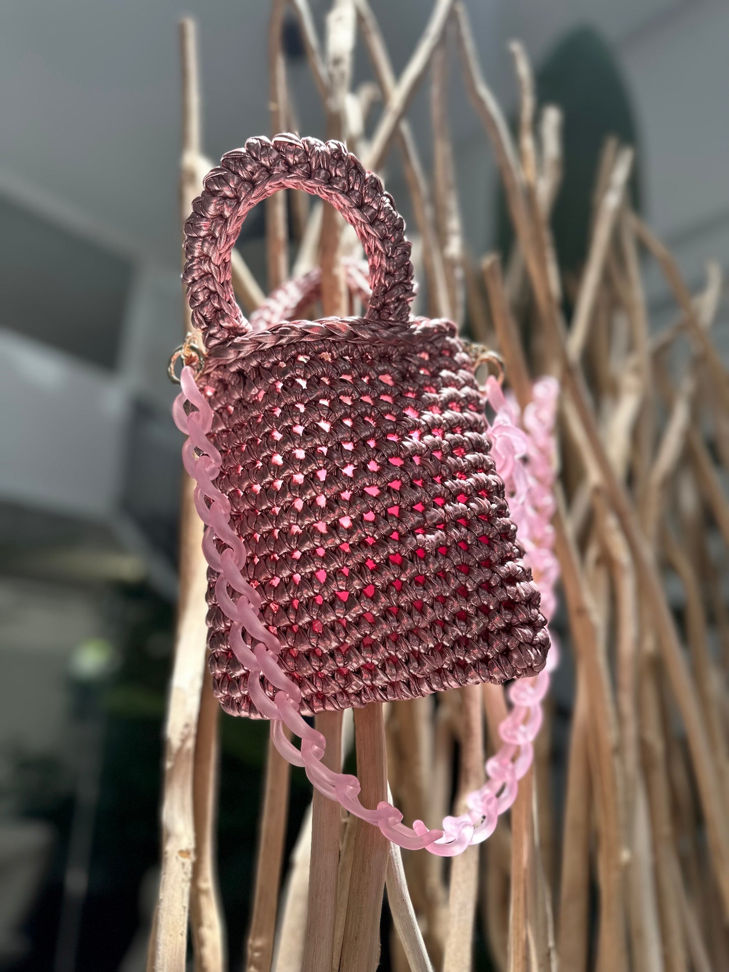 
                  
                    Chiquita Mini Shopper in Metallic Rose Gold
                  
                